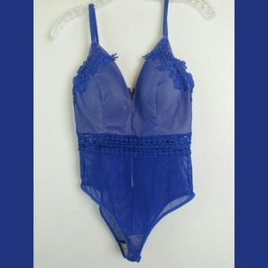 ENTRY Cobalt Blue Sexy One Piece Swimsuit Med
